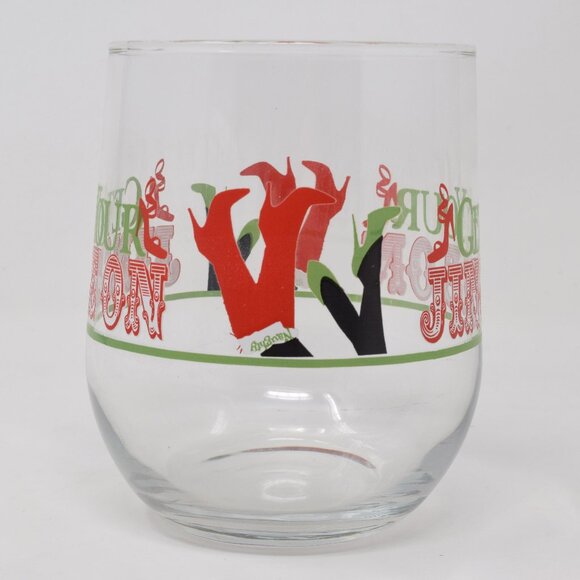Get Your Jingle On Stemless Wine Glass Cocktails Holiday Christmas 16 oz Festive - Picture 2 of 8